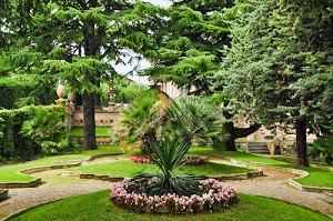 alberi, fiori, giardino, verde, erba, piante, aiuola, aiuole, parco, prato, scale, vialetti, rosa, gradini, scalini