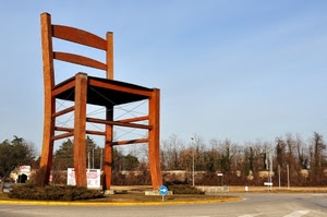 sedia, strada, alberi, rotonda, grande, legno, rotatoria, segnale, piazza, aiuola, freccia