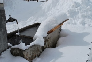 neve, acqua, inverno, rubinetto, fontana, bianco, abbeveratoio