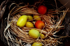 giallo, paglia, rosso, frutta, cesto, limoni, limone, vimini, cestino, mele, arancio, arancione, frutti, nido