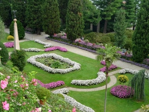 fiori, aiuole, giardino, alberi, verde, piante, prato, erba, aiuola
